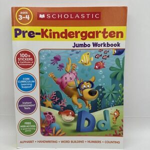 Scholastic Pre-Kindergarten Jumbo Workbooks Paperback‎ Children Ages 3-4 New